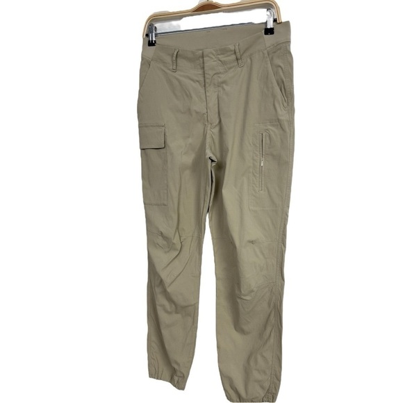 Athletes Trekkie Utility Cargo Pants Size 8 Tan Hiking Pants Elastic At Ankle - Picture 2 of 7